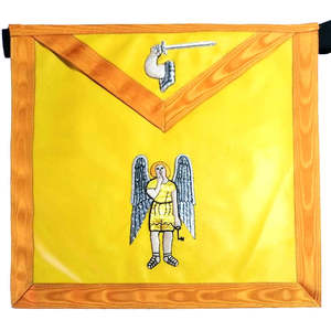 New Style <b>Star</b> Gold Embroidery Past Master Regalia Custom Low Price Hand Made Masonic Apron - Product Image 4