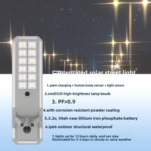 Lampe solaire LED tout-en-un <span class=keywords><strong>à</strong></span> haut lumen, tête de lampadaire solaire IP65, en aluminium moulé avec précision, <span class=keywords><strong>luminaire</strong></span> extérieur pour routes, <span class=keywords><strong>à</strong></span> haute efficacité - Product Image 4