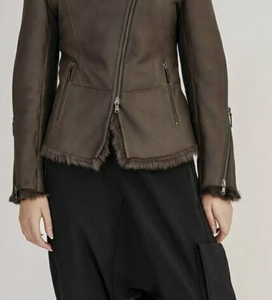 Nueva temporada de invierno de alta calidad, chaqueta de cuero para mujer, chaqueta con cremallera y cuello vuelto - Product Image 6