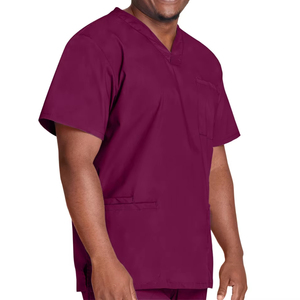 Ensemble d'uniformes pour hommes, col en V, manches courtes, taille haute, nouveau style de blouses d'hôpital en coton doux biologique - Product Image 4