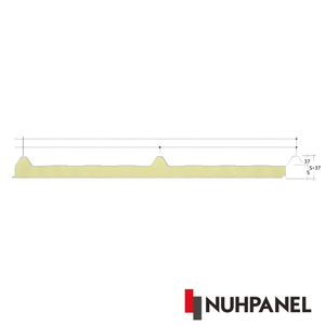 Panneau de toiture sandwich à trois nervures PIR écologique, isolé, pour usage industriel, 200 mm, pour chambre froide et atelier - Product Image 3