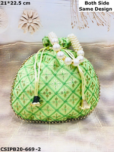 ¡Bolso de mano indio bordado a mano Potli Batua Ideal para favores de boda, regalos de devolución y ocasiones elegantes! - Product Image 3