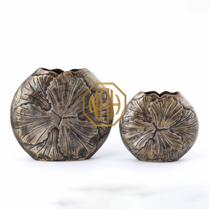 Vase à fleurs en métal coulé en aluminium antique fait à la main, accent de décoration d'intérieur, fournisseur en gros direct d'usine - Product Image 4