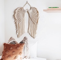 Ailes d'ange en macramé faites à la main, attrape-rêves vertical Art Déco, décoration murale bohème pour la maison, la chambre à coucher, le salon