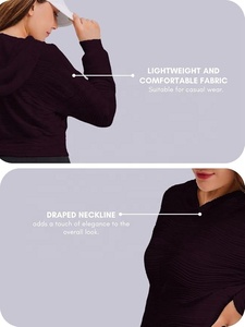 Vente en gros de sweats à capuche pour femmes à manches longues, personnalisables avec logo OEM, 100% coton molletonné, anti-rétrécissement, couleur unie, vêtements de mode - Product Image 5