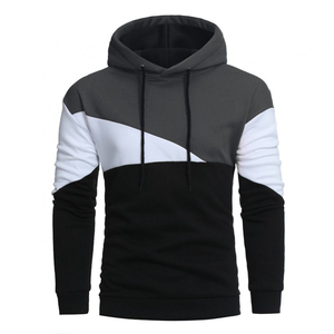 Hommes grande taille décontracté Gym Sport à capuche Logo personnalisé broderie automne Streetwear blanc survêtement impression numérique teint en plaine - Product Image 4