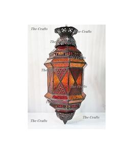 Linterna colgante de hierro y vidrio, linterna colgante de tamaño y forma personalizados para accesorios de decoración de boda y hogar - Product Image 1