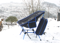 Chaise de camping pliable avec logo jaune, chaise de liquidation pour le camping en plein air, festival