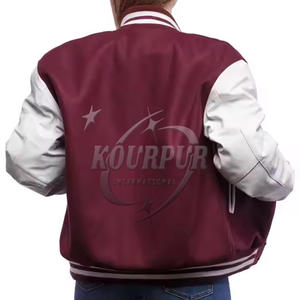 Nueva chaqueta universitaria de satén de poliéster 100%, deportes de equipo personalizados y logotipo de nombre de Club, chaqueta universitaria de béisbol Letterman University Varsity - Product Image 2