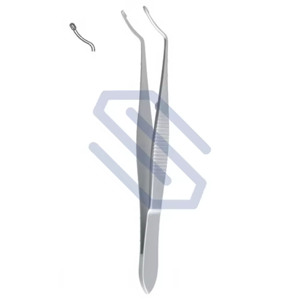 Arruga oftálmica curvada, fórceps de cápsula, 10cm, instrumentos quirúrgicos para ojos, acero inoxidable, CE - Product Image 1