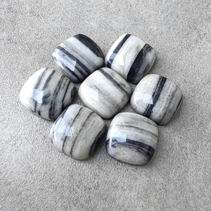 Top Quality Natural Zebra Jasper Square <b>Cushion</b> Shape Gemstone Flat Back Calibrated Wholesale Cabochon, All Sizes Available - Product Image 6