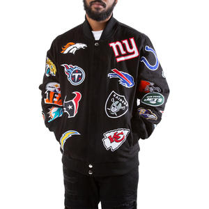 Chaqueta personalizada de fábrica para hombre, parches bordados de invierno, chaqueta de cuero con letras de béisbol para hombre - Product Image 1