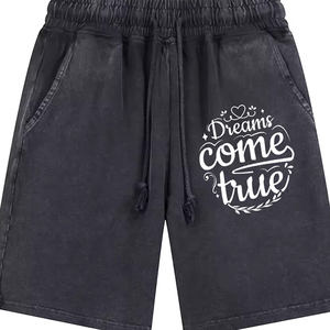 Summer Active Wear Acid Washed Short Black Color With Side Pocket Acid Wash Short With <b>Elastic</b> Waste And Drawstring Closure - Product Image 2