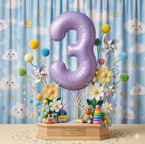 Globo Gigante de Número 3 en Color Lila de 40 Pulgadas - Globo Morado Pastel de 100 cm para Decoración de Fiestas de Cumpleaños y Eventos de Aniversario España - Product Image 5