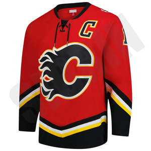 Maillot de hockey sur glace rouge personnalisé avec logo flamboyant C, nom cousu IGINLA, numéro 12, uniforme d'entraînement pour hommes, vêtements de sport, nouveau - Product Image 2