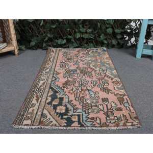 พรมวินเทจขนาดเล็ก, พรมตุรกีขนาด 1.9x3.4 ฟุต, พรมขนสัตว์สีแดง - Product Image 4