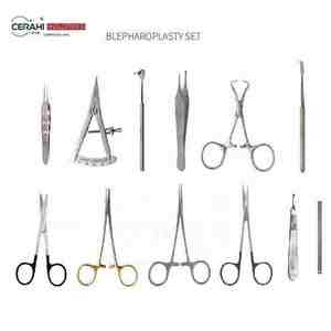 Ensemble d'instruments de chirurgie de blépharoplastie manuelle en acier inoxydable de classe I certifié CE Garantie de 3 ans-Sécurité MOL Plastique Métal - Product Image 1
