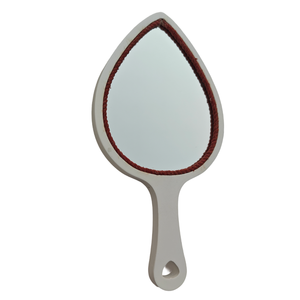 Miroir à main en bois en forme de larme avec cadre et design en corde, miroir de courtoisie en bois adorable et durable pour le maquillage - Product Image 5