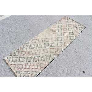 Tapis turc vintage, tapis Kilim 2,1x6 pieds, tapis à imprimé animal brun-rouge - Product Image 2