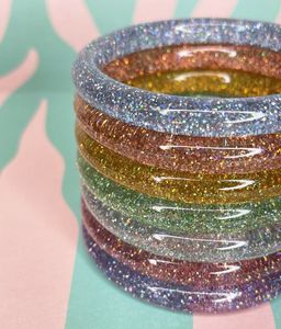 Joyería QUEEN, pulsera acrílica de resina, brazalete exagerado, deslumbrante, Multicolor, ancho, Irregular, cuadrado, pulseras acrílicas para mujer - Product Image 6