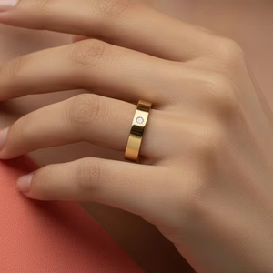 Anillo de Lujo para Mujer con Diamantes Naturales, Chapado en Rodio sobre Oro de 14K, Corte Brillante | 0.03Ctw - Product Image 5