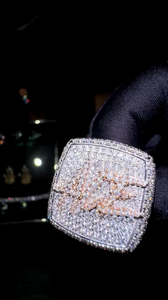 Hip Hop Customiztion Iced Out Initial Letter Od Rose <b>Gold</b> Type <b>Gold</b> Mossinaite Diamond <b>Men's</b> <b>Ring</b> for Unisex - Product Image 5