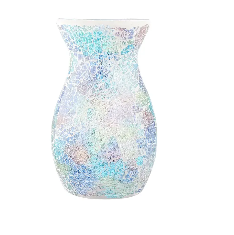 Стеклянная ваза для цветов ручной работы с мозаикой