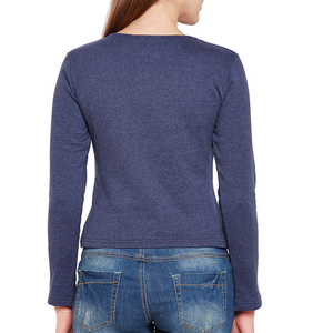 Suéteres de Cuello Redondo de Algodón Tejido de Alta Calidad para Mujer, Logotipo Personalizado Impreso, Color Sólido, Invierno, Bordado 3D, Ecológico - Product Image 5