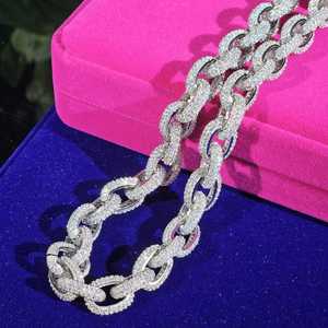Cadena de Lujo de Plata de Ley 925 con Baño de Rodio de Alto Brillo, Estilo Gota, con Diamantes de Moissanita VVS, Unisex, para Uso Diario - Product Image 5