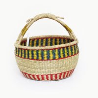 Panier de marché en paille artisanale paniers bolga en jonc de mer de style ghanéen articles ménagers de stockage à bas prix