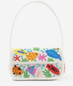 Sac à bandoulière noir fait main perlé, motif champignon, sac de soirée pour femme, sacs à main en tissu perlé, sacs à rabat pour femme pour le quotidien - Product Image 3