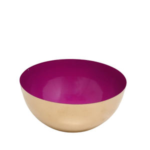 Vaisselle ronde moderne faite à la main en fer doré, revêtement en poudre rose foncé, ustensiles de cuisine en métal pour les fêtes, emballage en carton - Product Image 2