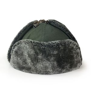 Pilot Warm Trapper Hat Snow Ski Soft Fur Hat Kaki Green - Product Image 4