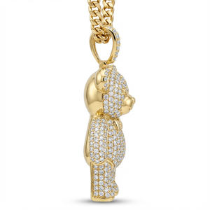 KRISHNAM JEWELS - Colgante de Oso de Peluche con Diamantes de Imitación en Micro Pavé, Estilo Hip Hop, Chapado en Oro Rosa de 10K, Joyería Personalizada Unisex, Charm de Terceros - Product Image 4