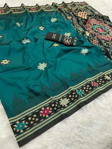 Diseñador Pure Handloom Silk Saree Zari Tejido estilo tradicional pakistaní boda fiesta desgaste para mujeres indio pakistaní - Product Image 2