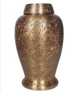 Urne commémorative en laiton exquise de stockage de cendres avec inscription personnalisable et style décoratif intemporel - Product Image 2
