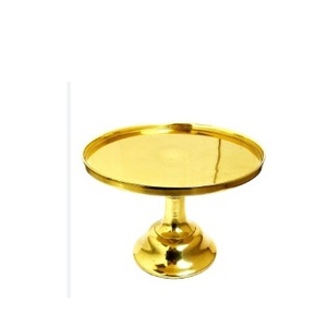 Soporte redondo de metal con acabado dorado para tarta, mesa de tamaño mediano, indio, barato, hecho a mano, precio al por mayor, venta de soporte de metal para tarta - Product Image 1