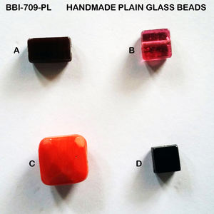 Perles de verre unies artisanales multicolores perles simples en vrac pour Bracelet collier conceptions lampe travail perles de verre unies d'Inde - Product Image 2