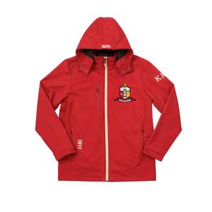 Giacca con Cappuccio Kappa Alpha Psi Rosso Cremisi, Giacca a Vento con Zip Completa e Stemma Ricamato, Abbigliamento per Confraternite Greche - Product Image 1