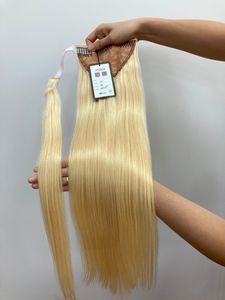 Extension de cheveux humains vierges vietnamiens 100% Remy queue de cheval droite de 24 pouces de haute qualité en couleur #60 - Product Image 3