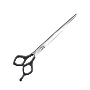 Ciseaux de toilettage pour animaux de compagnie à poignée noire ciseaux de toilettage à lame droite avec repose-doigt réglable - Product Image 2