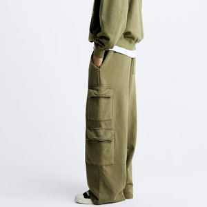 กางเกงจ็อกเกอร์ผ้าแคนวาสสไตล์ลำลองสำหรับผู้ชาย ขายส่ง รับทำโลโก้ กางเกงคาร์โก้ทรงหลวมขากว้าง ทรงแบ็กกี้ รุ่น BY BS 2026 - Product Image 3