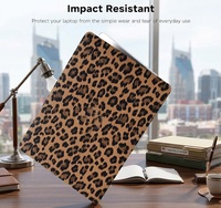 Étui pour ordinateur portable en cuir PU à imprimé léopard de luxe, coque rigide de protection pour MacBook Air 13/15 M2 M3 et MacBook Pro 14/16 2024