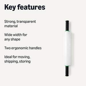 Basics High Gloss Reinforced Grade Stretch <b>Wrap</b> Film Roll for Moving and Shipping Furniture Wrapping <b>Clear</b> - Product Image 4