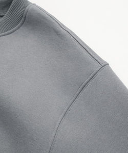 Venta al por mayor de manga larga de cuello redondo Crop Top Casual sólido de ajuste suelto de entrenamiento recortado pulóver sudadera para las mujeres - Product Image 6