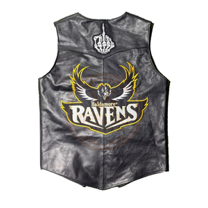Gilet de motard en cuir personnalisé, entièrement orné de patchs brodés, pour homme, style streetwear robuste, fournisseur OEM en gros - Product Image 2