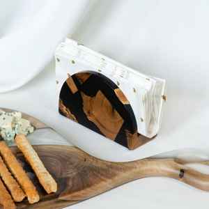 ที่ใส่ผ้าเช็ดปากทำจากเรซินไม้อีพ็อกซี่รูปแม่น้ำทนทานปรับสีและขนาดได้อย่างหรูหราใช้ในบ้าน/โรงแรม/ร้านอาหาร - Product Image 4