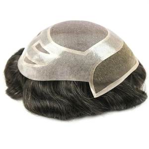 วิกผม WB-103แบบตรงสำหรับผู้ชายวิกผมแท้เรมมี่โปร่งแสงสำหรับเปลี่ยนผมเทียม - Product Image 1