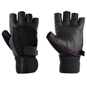 Guantes de Gimnasio Unisex de Cuero para Levantamiento de Pesas, Medios Dedos, para Entrenamiento - Product Image 1