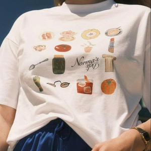 Camiseta Gráfica de Estilo Minimalista, Corte Holgado, Algodón Suave, Estilo Urbano, Estampado Moderno, Uso Diario, Prenda Esencial de Moda - Product Image 2